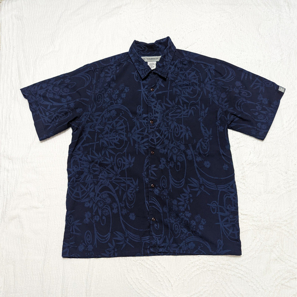 Billabong Other - Billabong Men's Sz Large Short Sleeve Blue Floral Button Up Shirt Lightweight